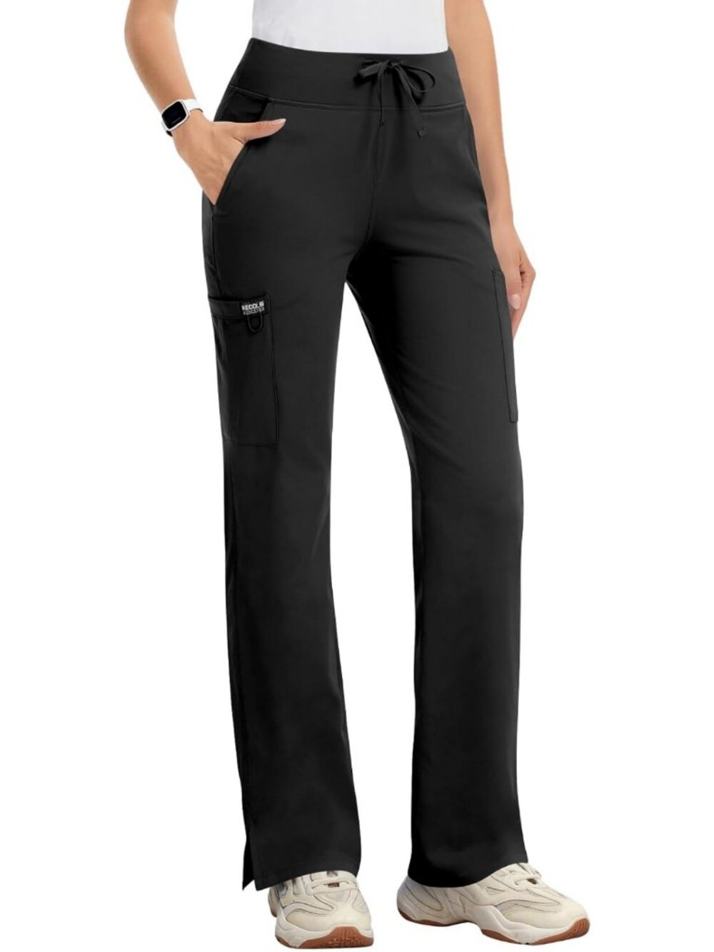 High-Rise Yoga Scrub Pants for Women | Straight Leg Cargo Bottoms, Comfortable